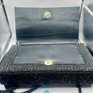 Black Beaded Evening Clutch Bag